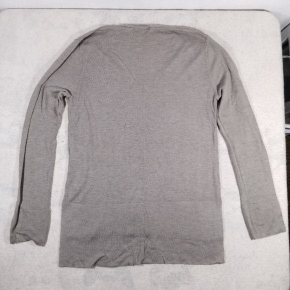ZaraKnit Grey V-Neck Lightweight Knit Sweatshirt - Picture 4 of 7